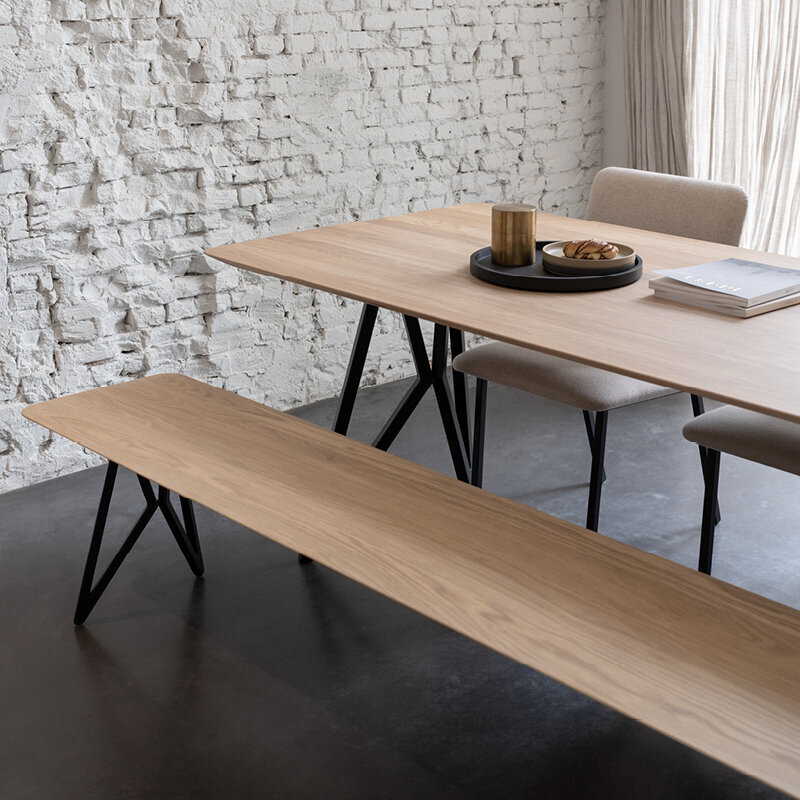 Rectangular Design dining table | Butterfly Steel black powdercoating | Walnut naturel lacquer | Studio HENK | 