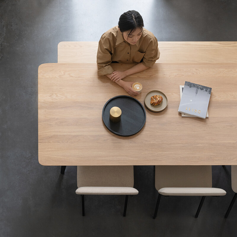 Rectangular Design dining table | Butterfly Steel black powdercoating | Walnut naturel lacquer | Studio HENK | 