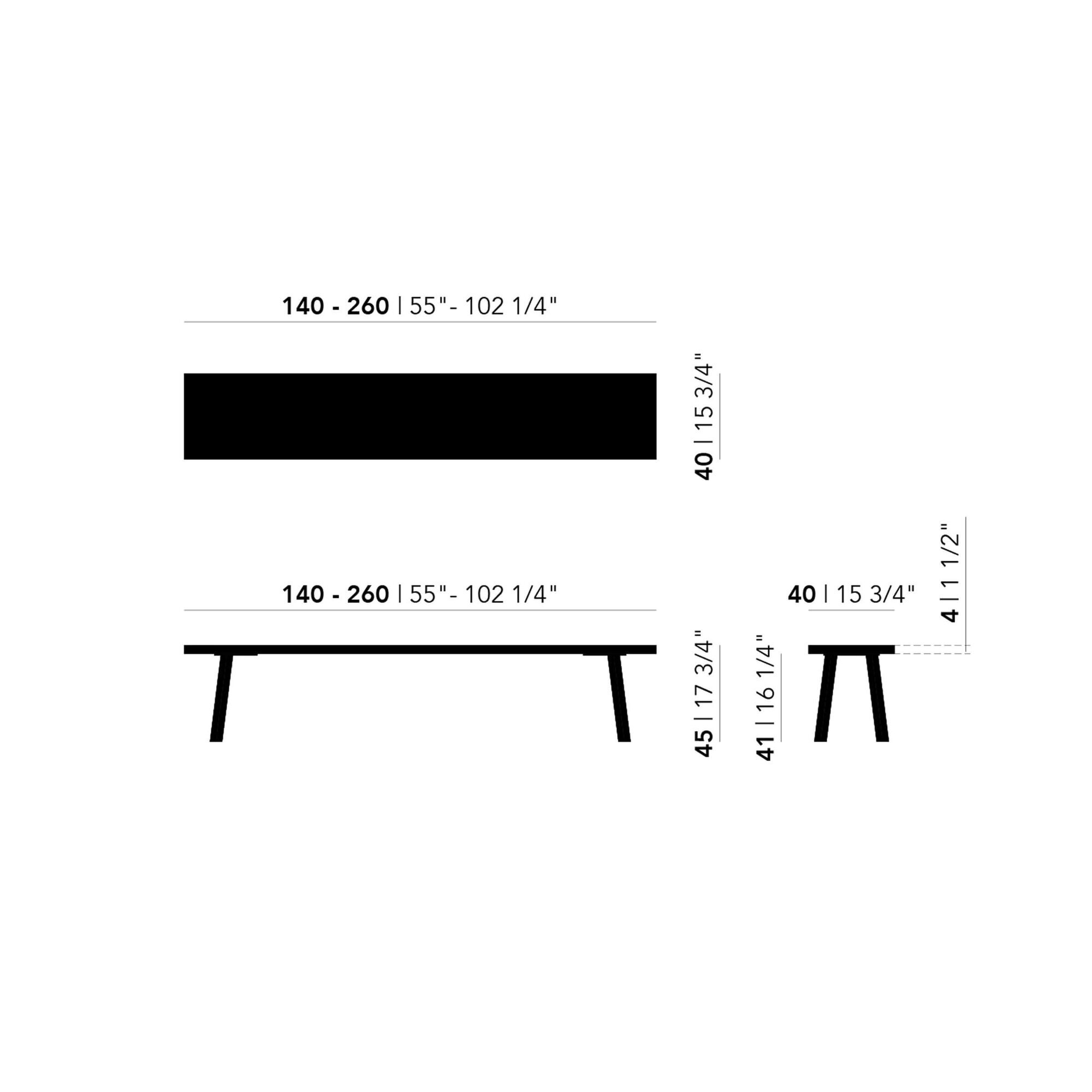 Design Dining Bench | Butterfly Wood Bench Oak smoked stain | Oak smoked stain | Studio HENK | Schematic