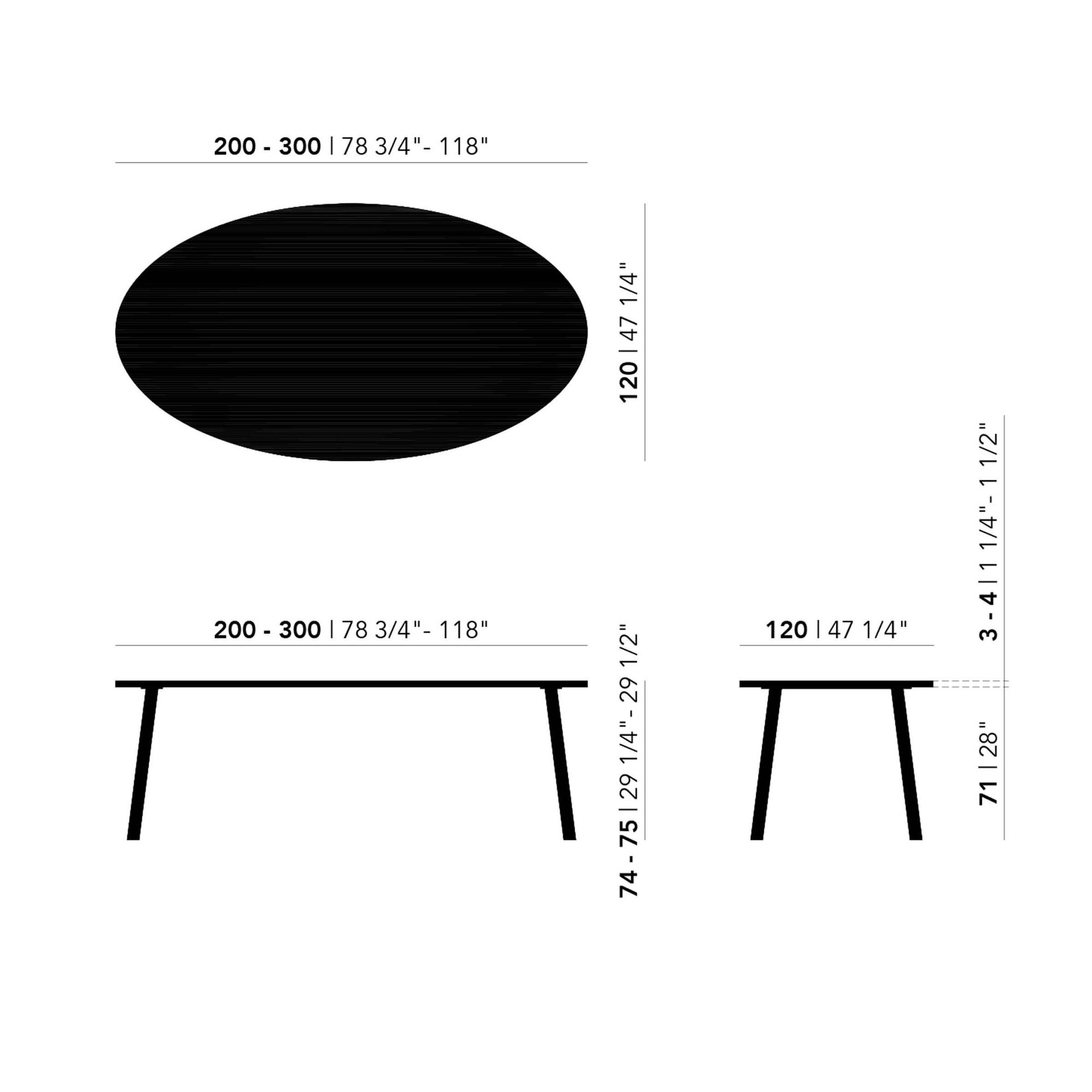 Oval Design dining table | Slim X-type Steel black powdercoating | Walnut naturel lacquer | Studio HENK | 