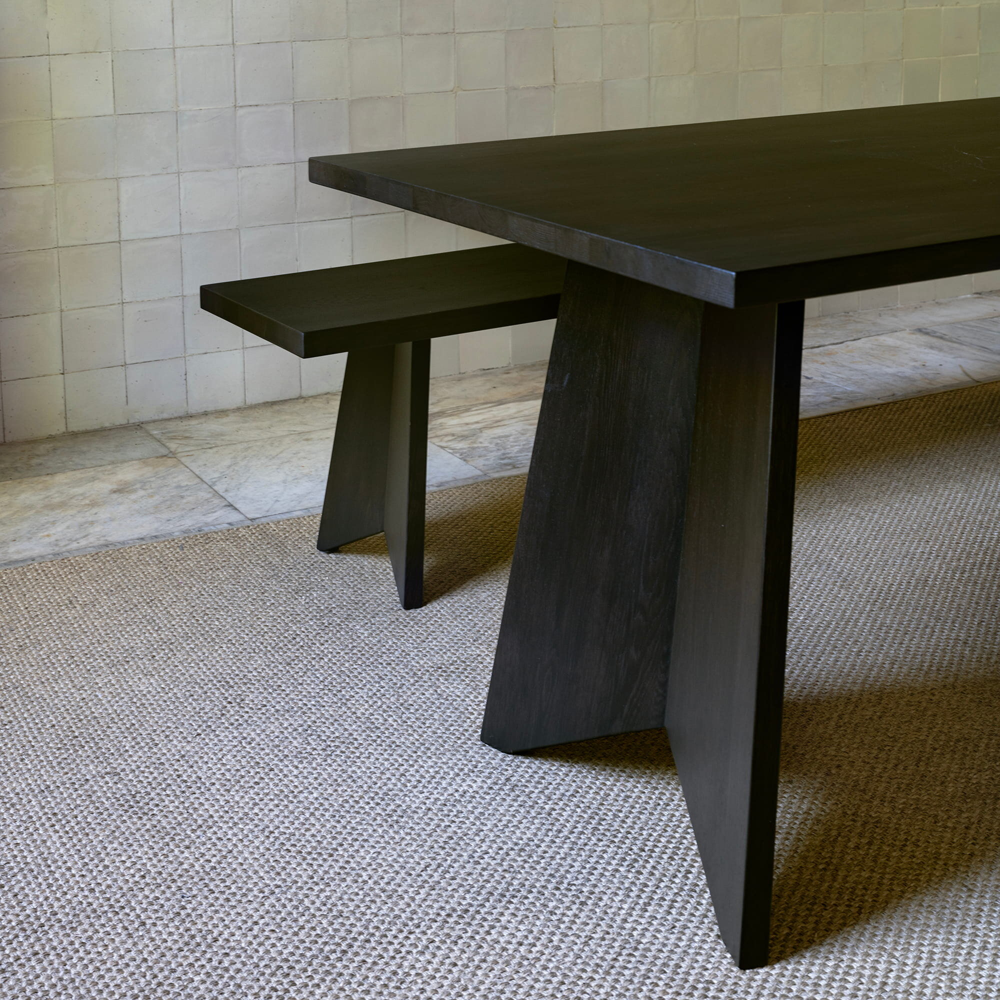 Design Dining Bench | Butterfly Wood Bench Oak smoked stain | Oak smoked stain | Studio HENK | 