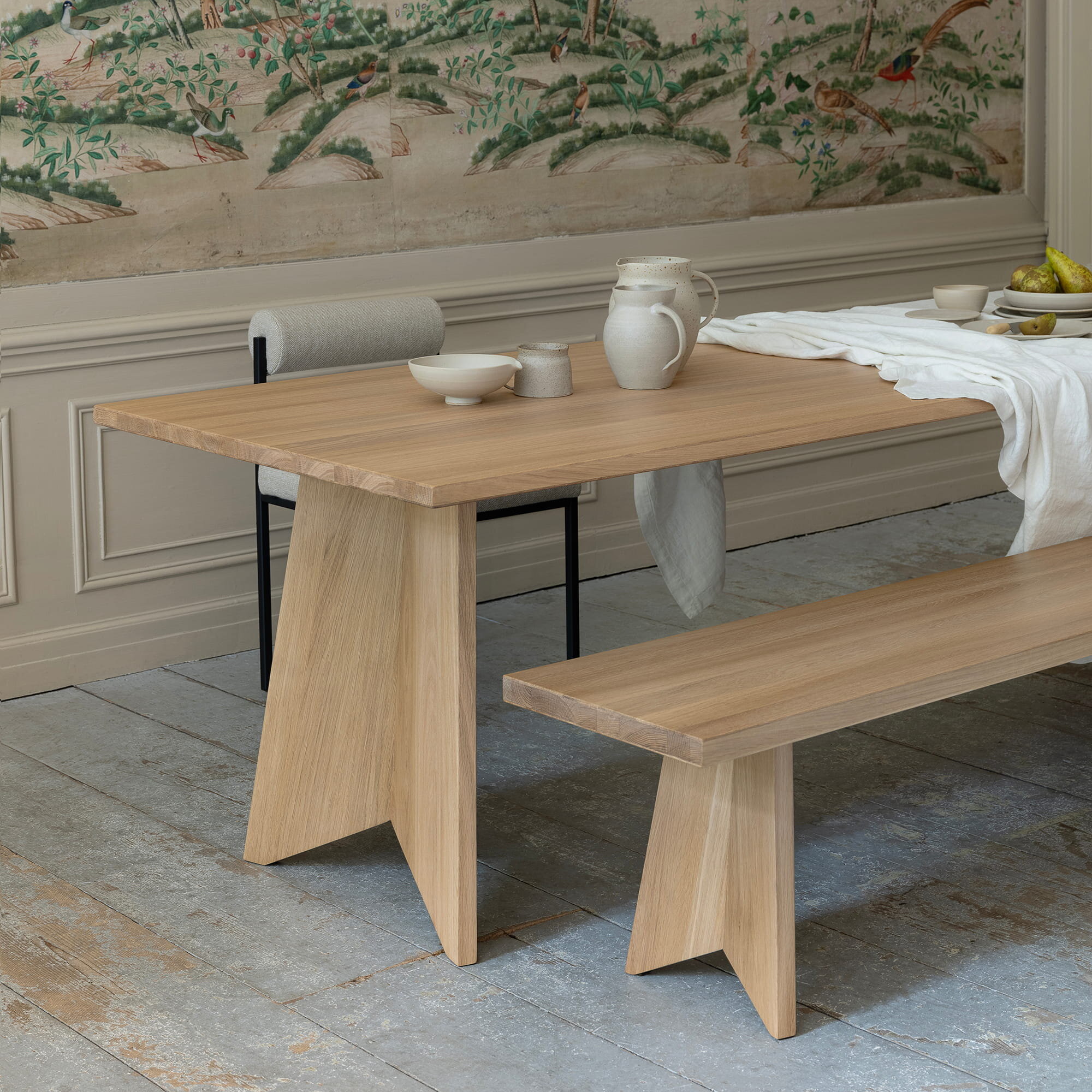 Design Dining Bench | Butterfly Wood Bench Oak smoked stain | Oak smoked stain | Studio HENK | 