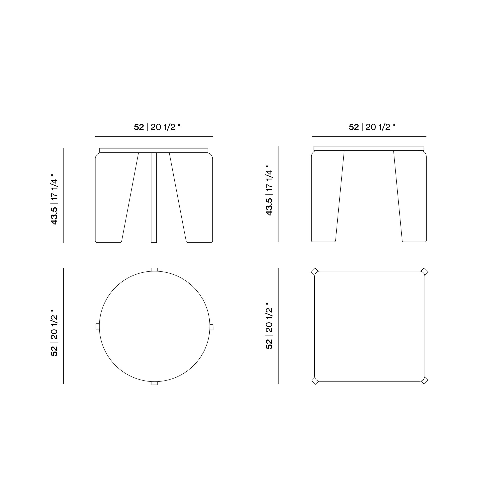 Design Coffee Table | Taper Coffee Table 50 Oak dark brown stain 3063 | Oak dark brown stain 3063 | Studio HENK | 
