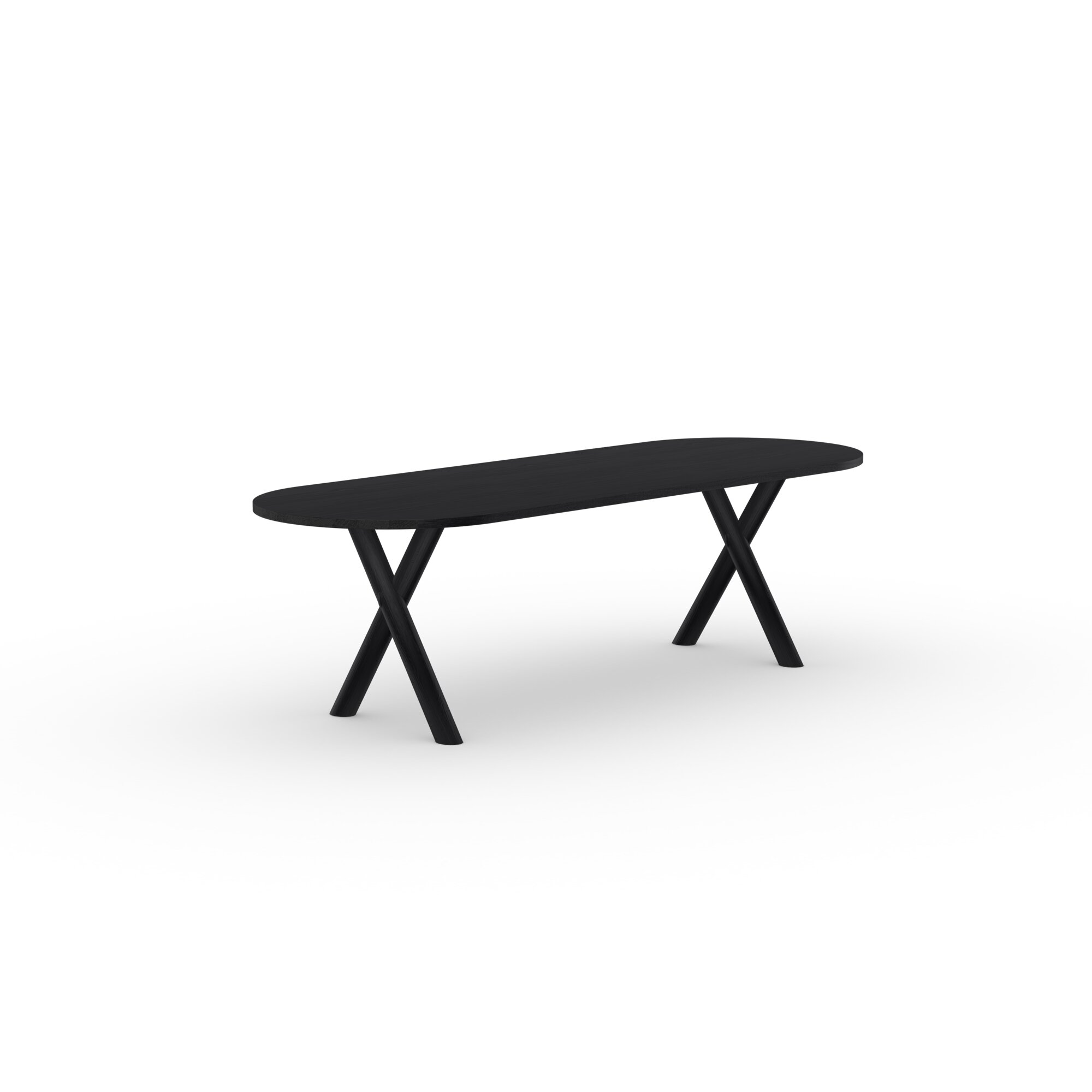 Flat oval Design dining table | Slim-X Wood Dining Table Oak black stain | Oak black stain | Studio HENK | 