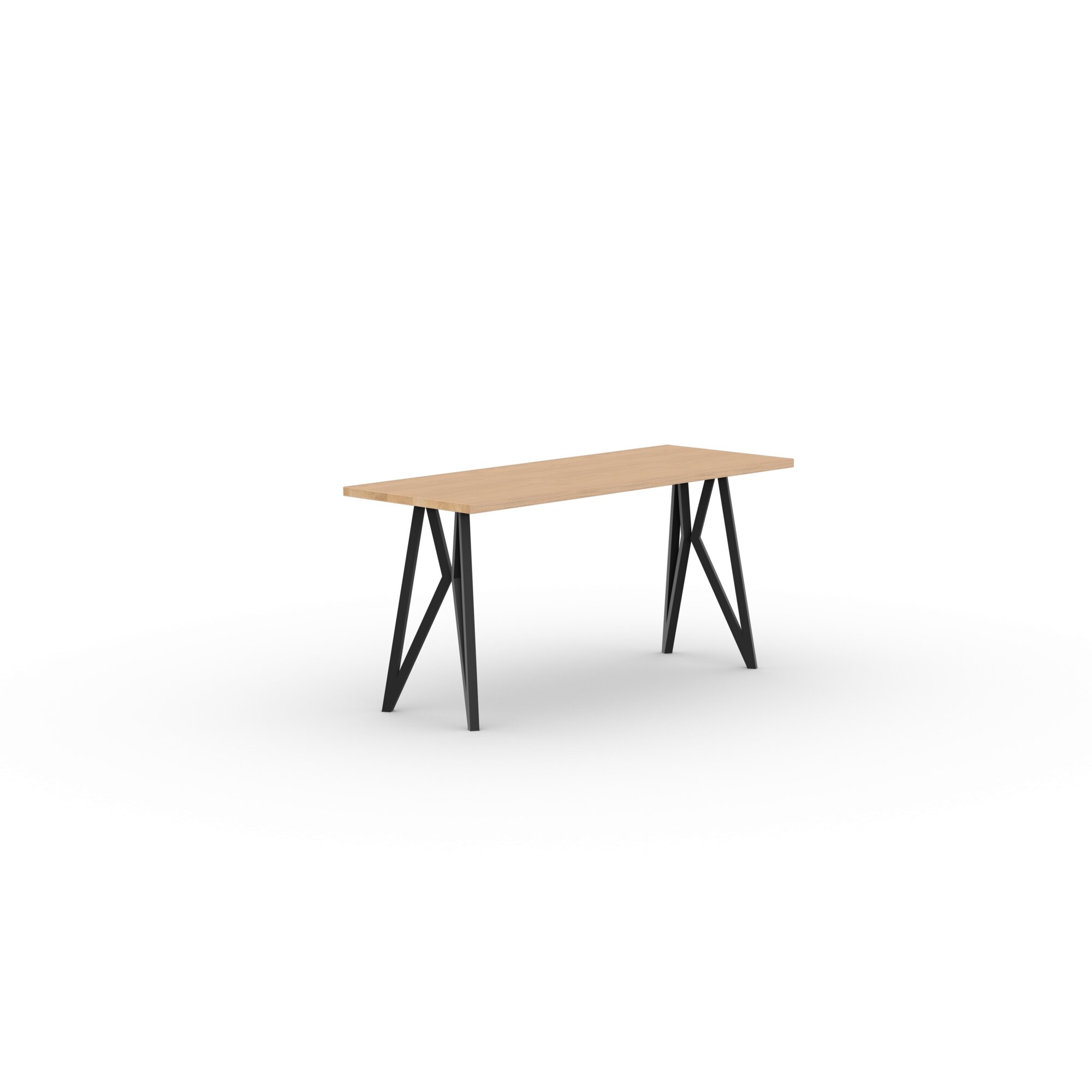 Rectangular Design dining table | Butterfly Home Desk Steel black powdercoating | Oak hardwax oil natural light | Studio HENK | 