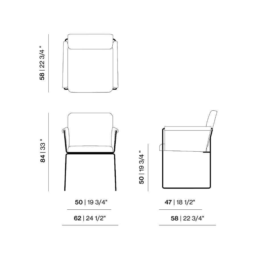 Design modern dining chair | Unfold Chair with armrest Green hemp hectare21 | Studio HENK | 