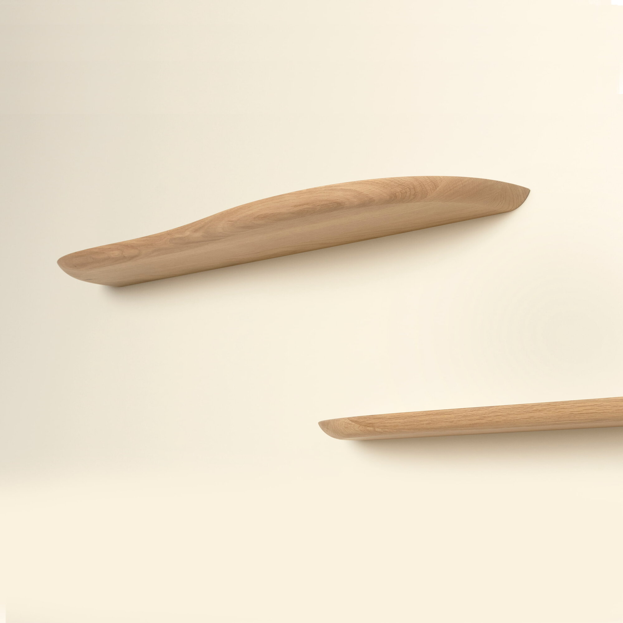 Design shelf | Blob shelf L Right Oak white lacquer Chamfered | Studio HENK | 