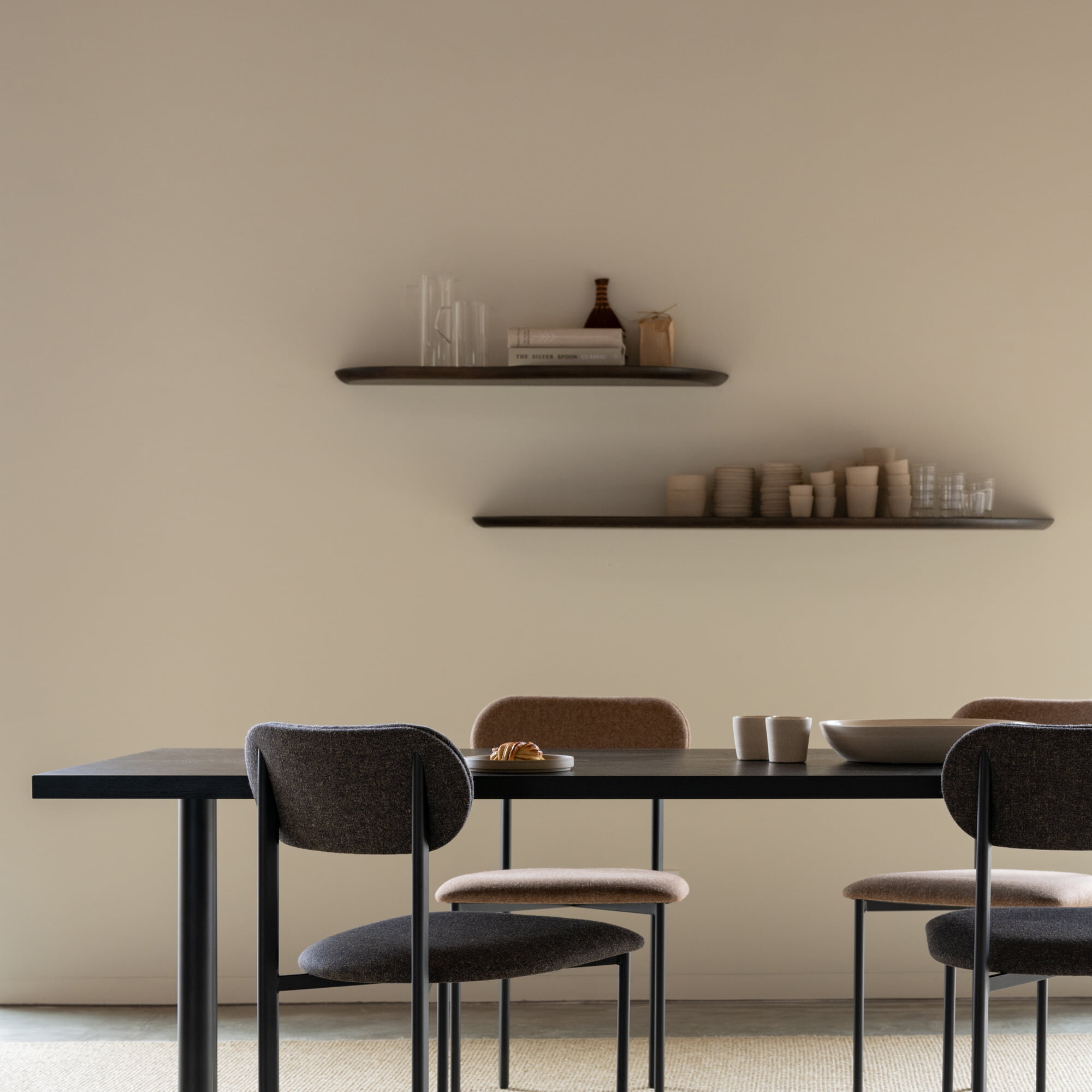 Design shelf | Blob shelf L Right Oak white lacquer Chamfered | Studio HENK | 